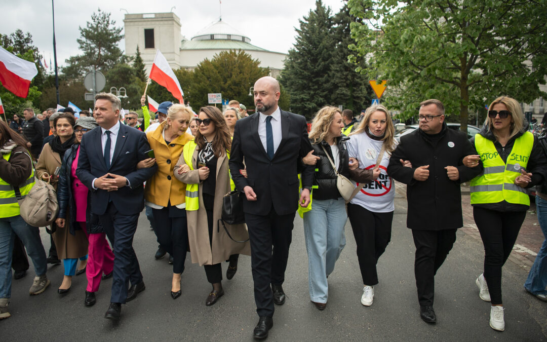 Konfederacja na proteście przeciwko systemowi SENT