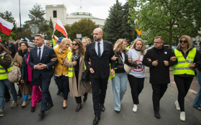 Konfederacja na proteście przeciwko systemowi SENT